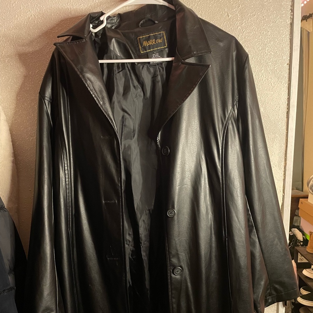 Long leather jacket